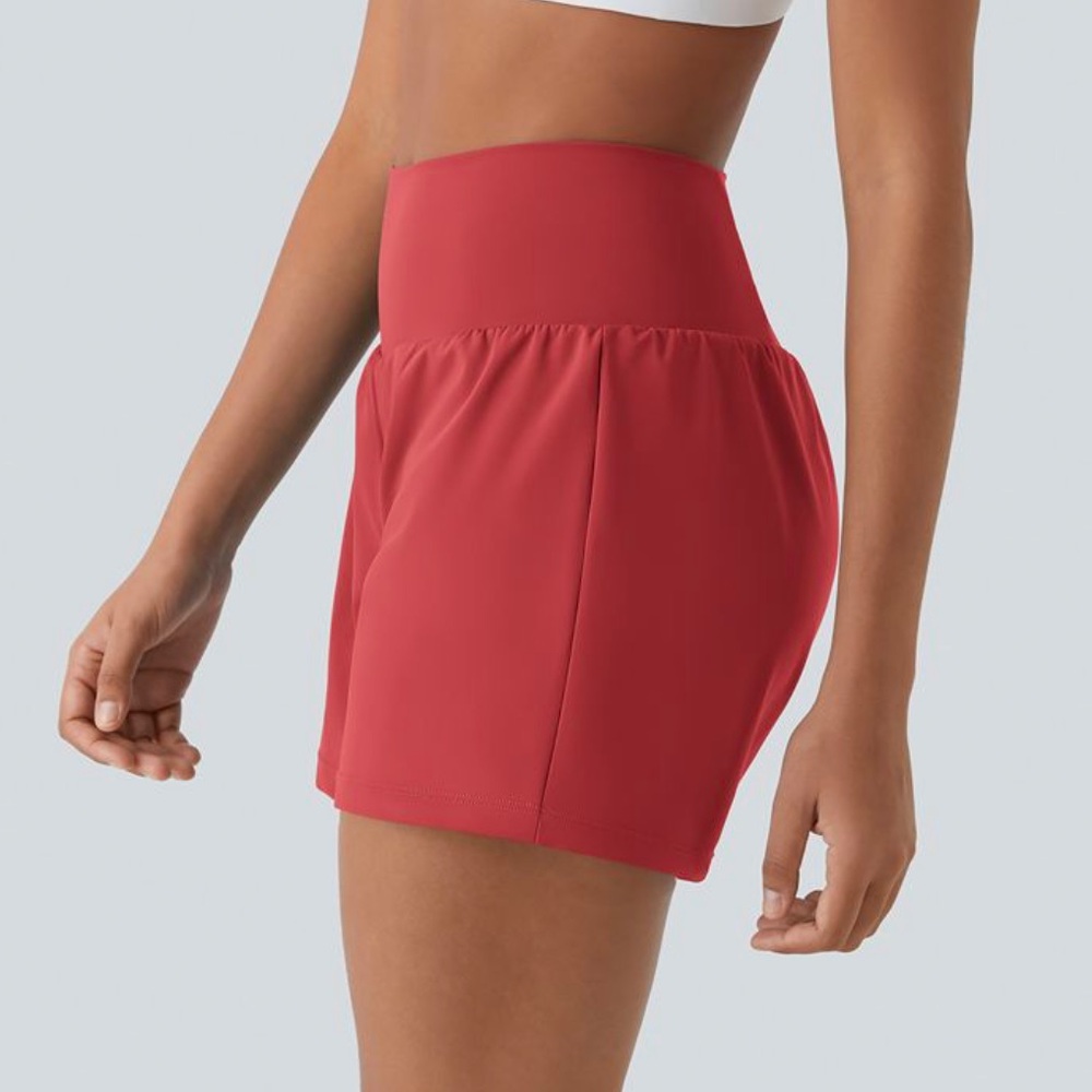 Halara Super High Waisted Shorts 5'' Length Size Large, Salsa